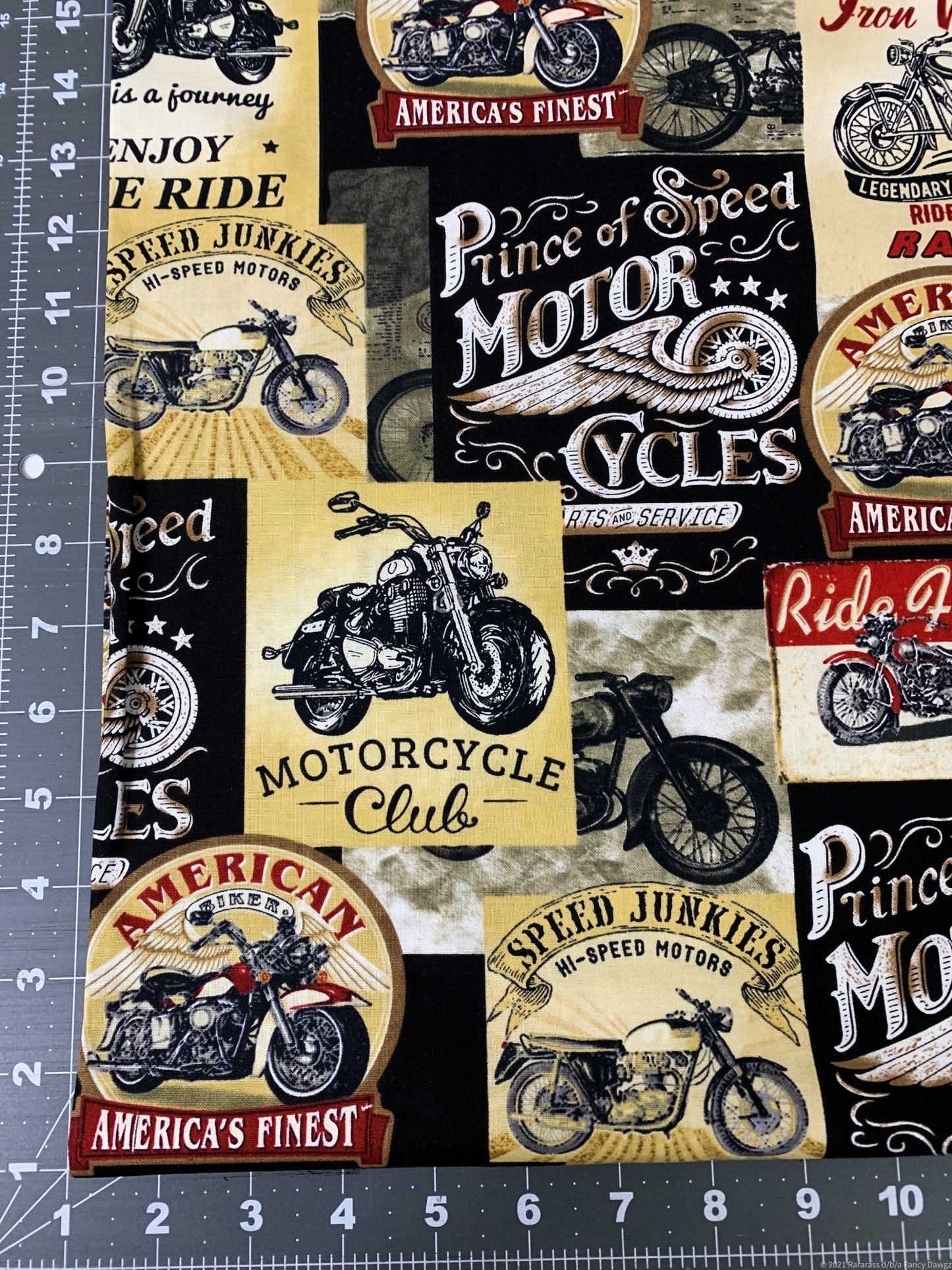 Poster Motorcycle fabric C8049 Prince of Speed fabric - Mary Jo Fabrics