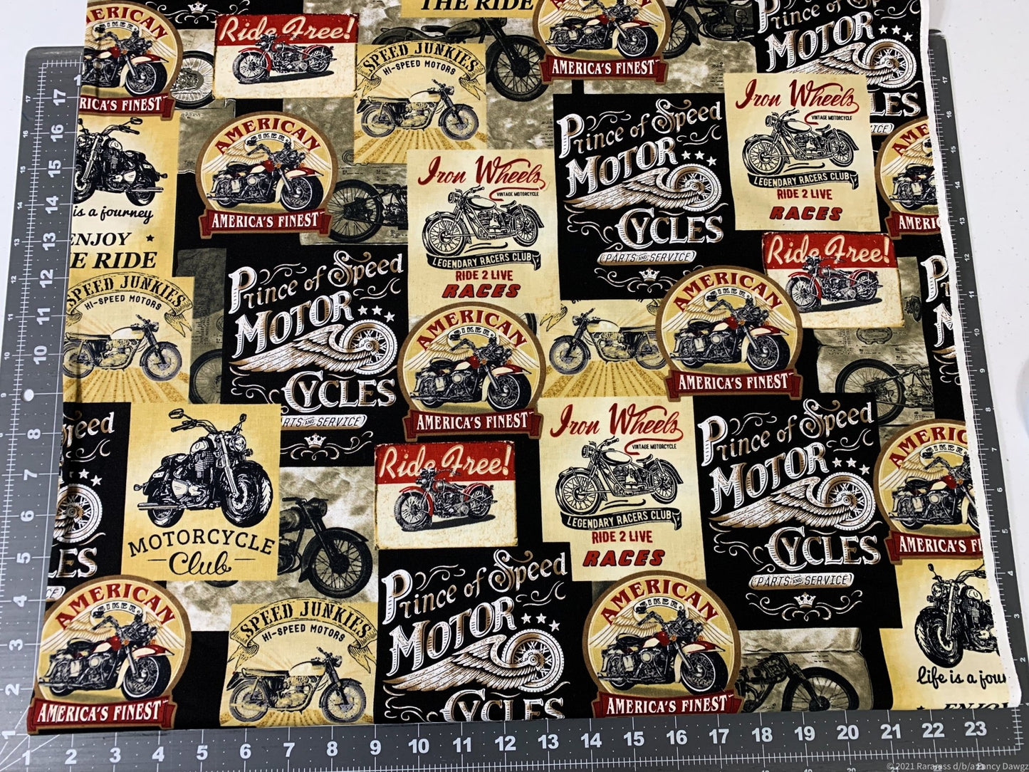 Poster Motorcycle fabric C8049 Prince of Speed fabric - Mary Jo Fabrics