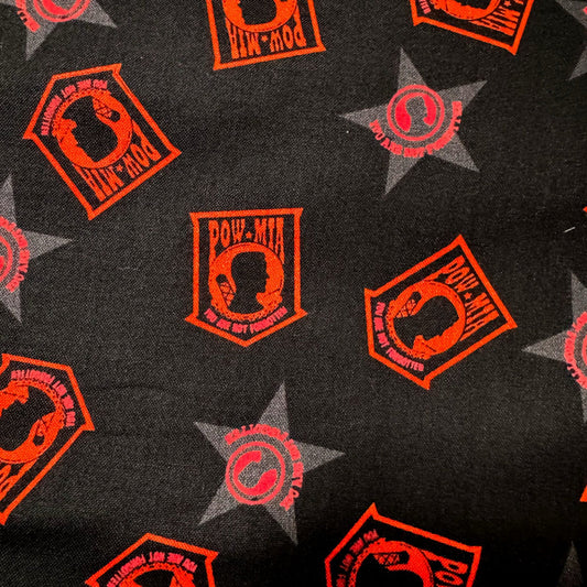 POW MIA Military fabric 98031 Missing in Action Badges - Mary Jo Fabrics