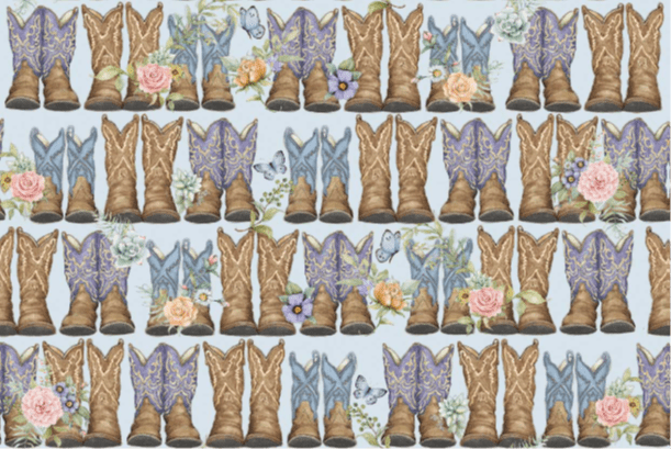 Pretty Cowboy Boot Fabric 81427 Cowgirl Fabric - Mary Jo Fabrics