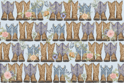 Pretty Cowboy Boot Fabric 81427 Cowgirl Fabric - Mary Jo Fabrics