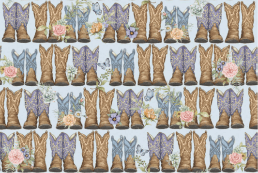 Pretty Cowboy Boot Fabric 81427 Cowgirl Fabric - Mary Jo Fabrics