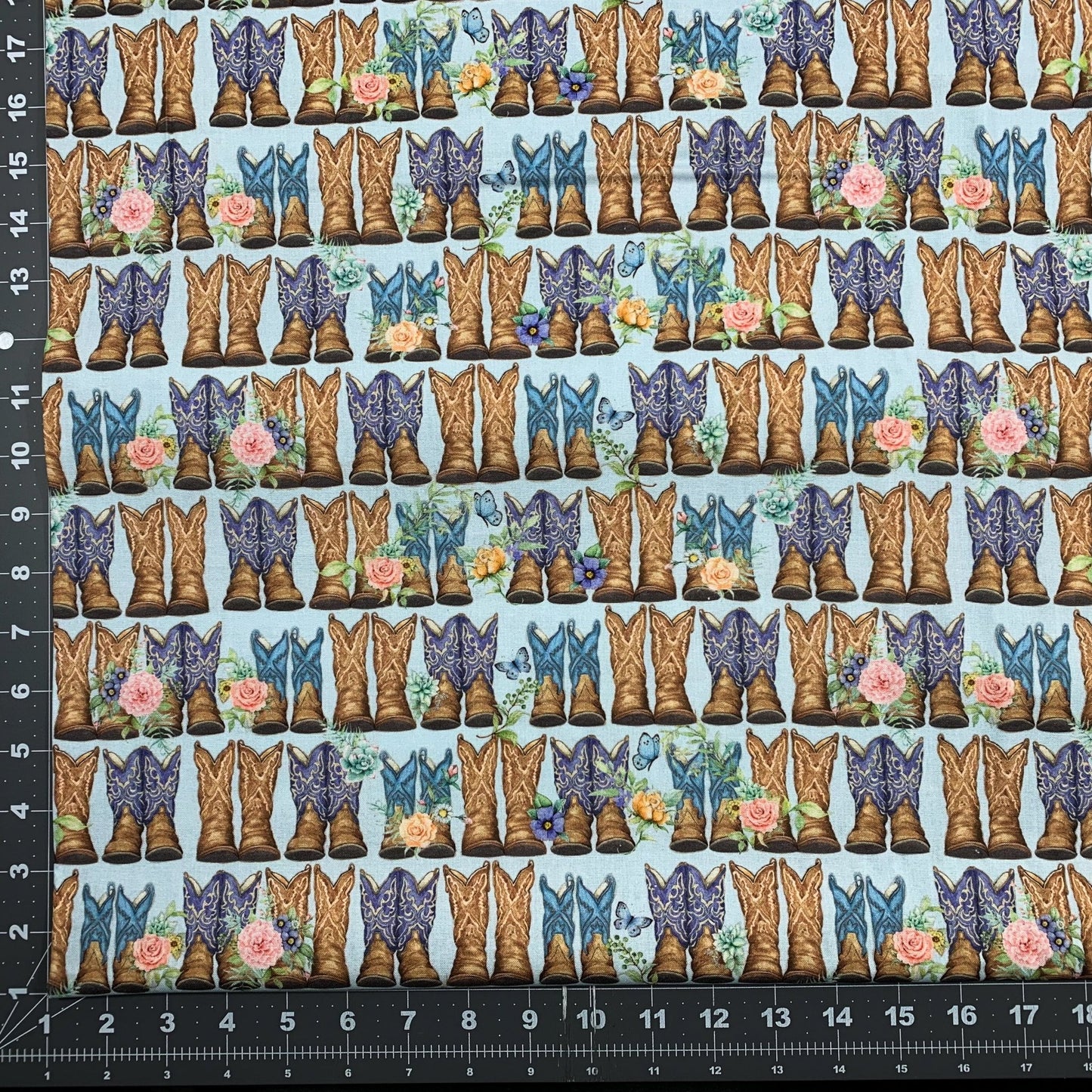 Pretty Cowboy Boot Fabric 81427 Cowgirl Fabric - Mary Jo Fabrics