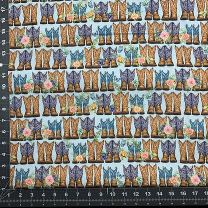 Pretty Cowboy Boot Fabric 81427 Cowgirl Fabric - Mary Jo Fabrics