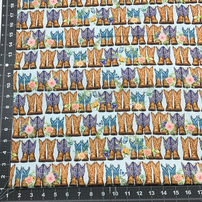 Pretty Cowboy Boot Fabric 81427 Cowgirl Fabric - Mary Jo Fabrics