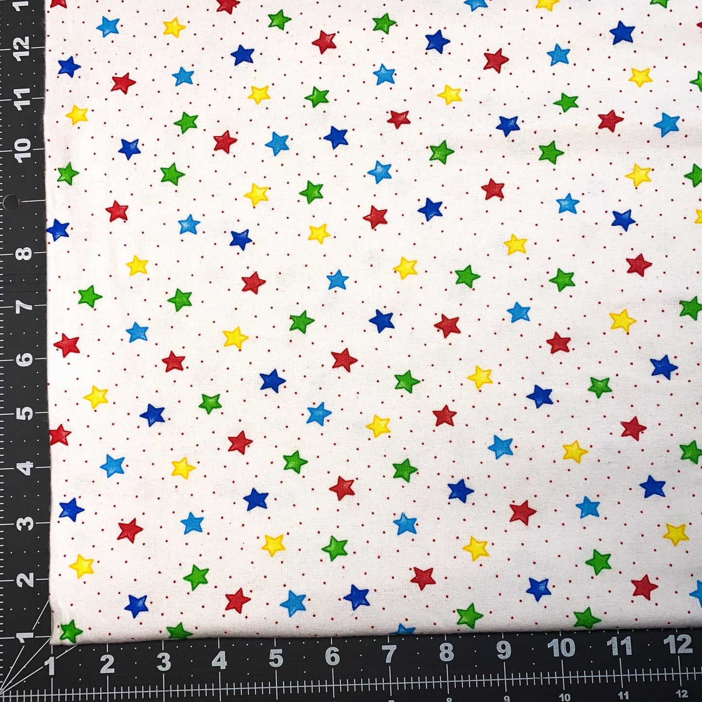 Primary Color Stars FLANNEL 3128X-78 Red Blue Star - Mary Jo Fabrics