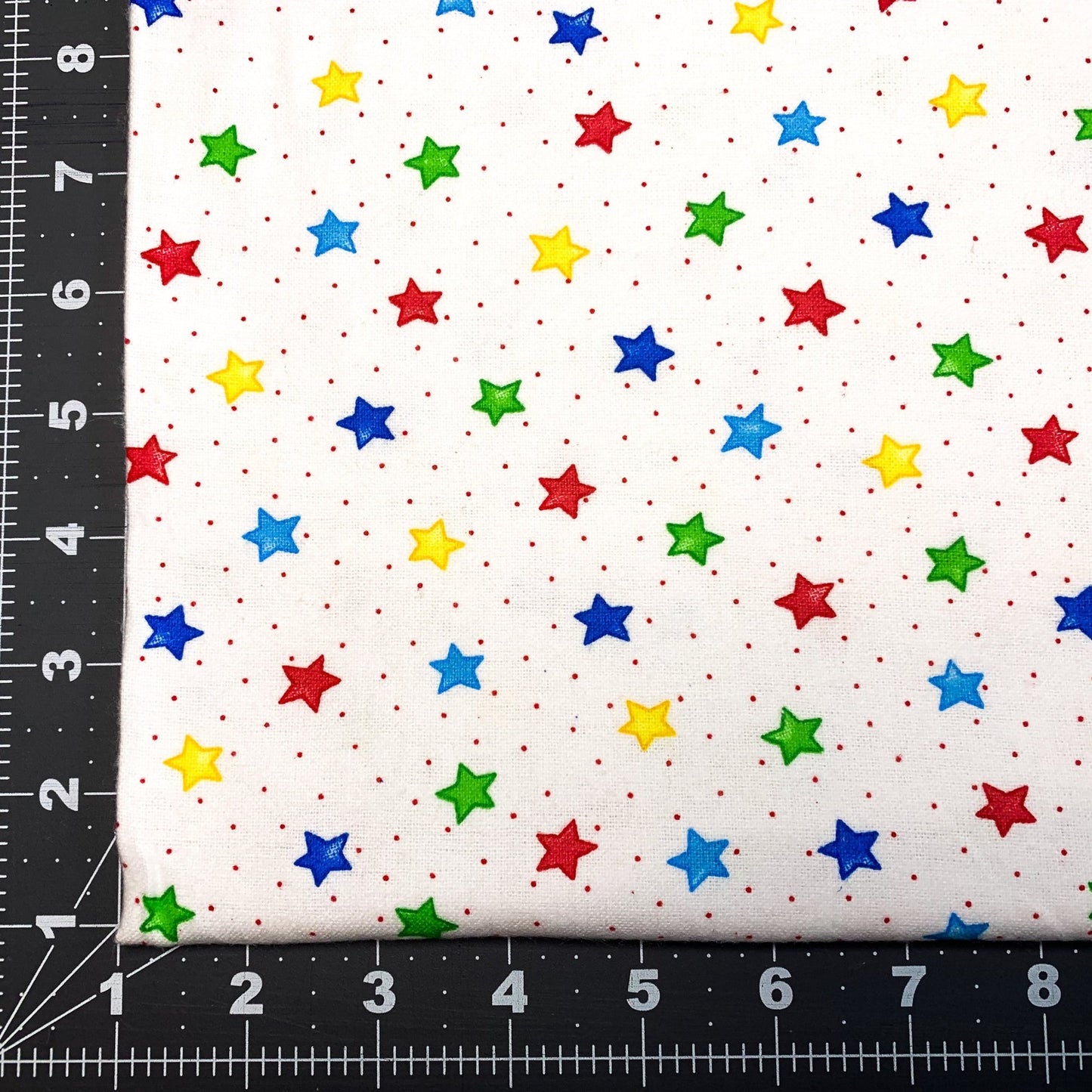 Primary Color Stars FLANNEL 3128X-78 Red Blue Star - Mary Jo Fabrics
