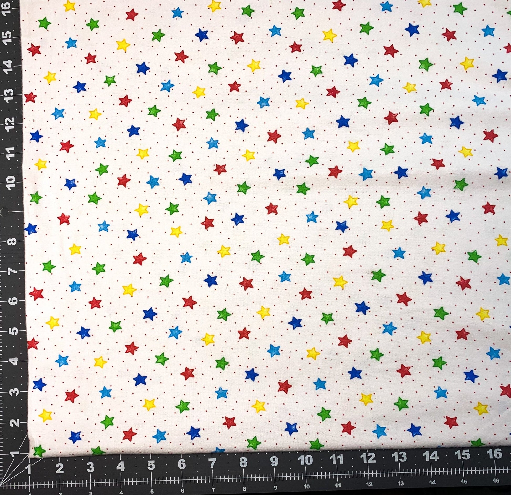 Primary Color Stars FLANNEL 3128X-78 Red Blue Star - Mary Jo Fabrics
