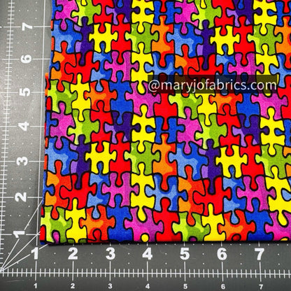 Prime color jigsaw fabric 19596 game Puzzle fabric - Mary Jo Fabrics