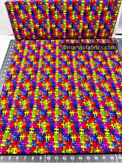 Prime color jigsaw fabric 19596 game Puzzle fabric - Mary Jo Fabrics