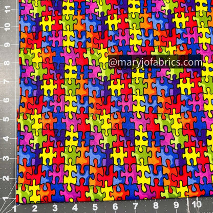 Prime color jigsaw fabric 19596 game Puzzle fabric - Mary Jo Fabrics
