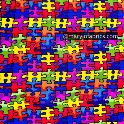 Prime color jigsaw fabric 19596 game Puzzle fabric - Mary Jo Fabrics