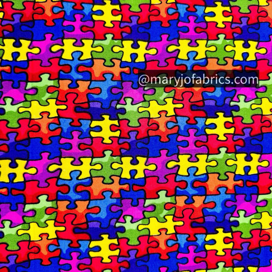 Prime color jigsaw fabric 19596 game Puzzle fabric - Mary Jo Fabrics