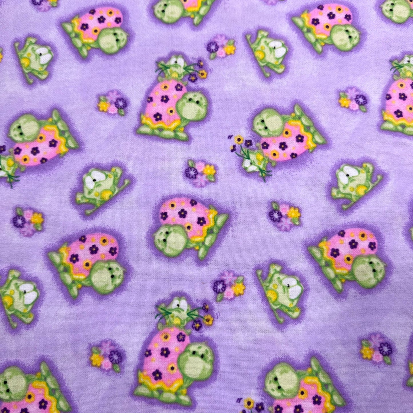 Purple Frog and Turtle Flannel 0977 Cute Frogs Flannel - Mary Jo Fabrics