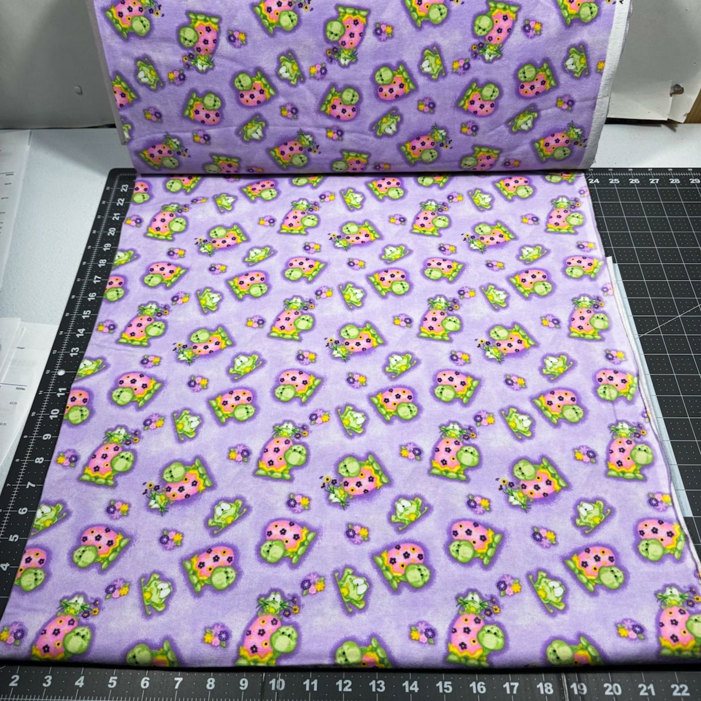 Purple Frog and Turtle Flannel 0977 Cute Frogs Flannel - Mary Jo Fabrics