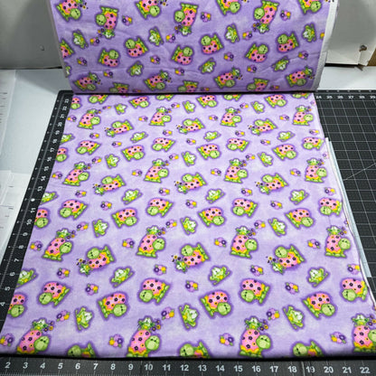 Purple Frog and Turtle Flannel 0977 Cute Frogs Flannel - Mary Jo Fabrics