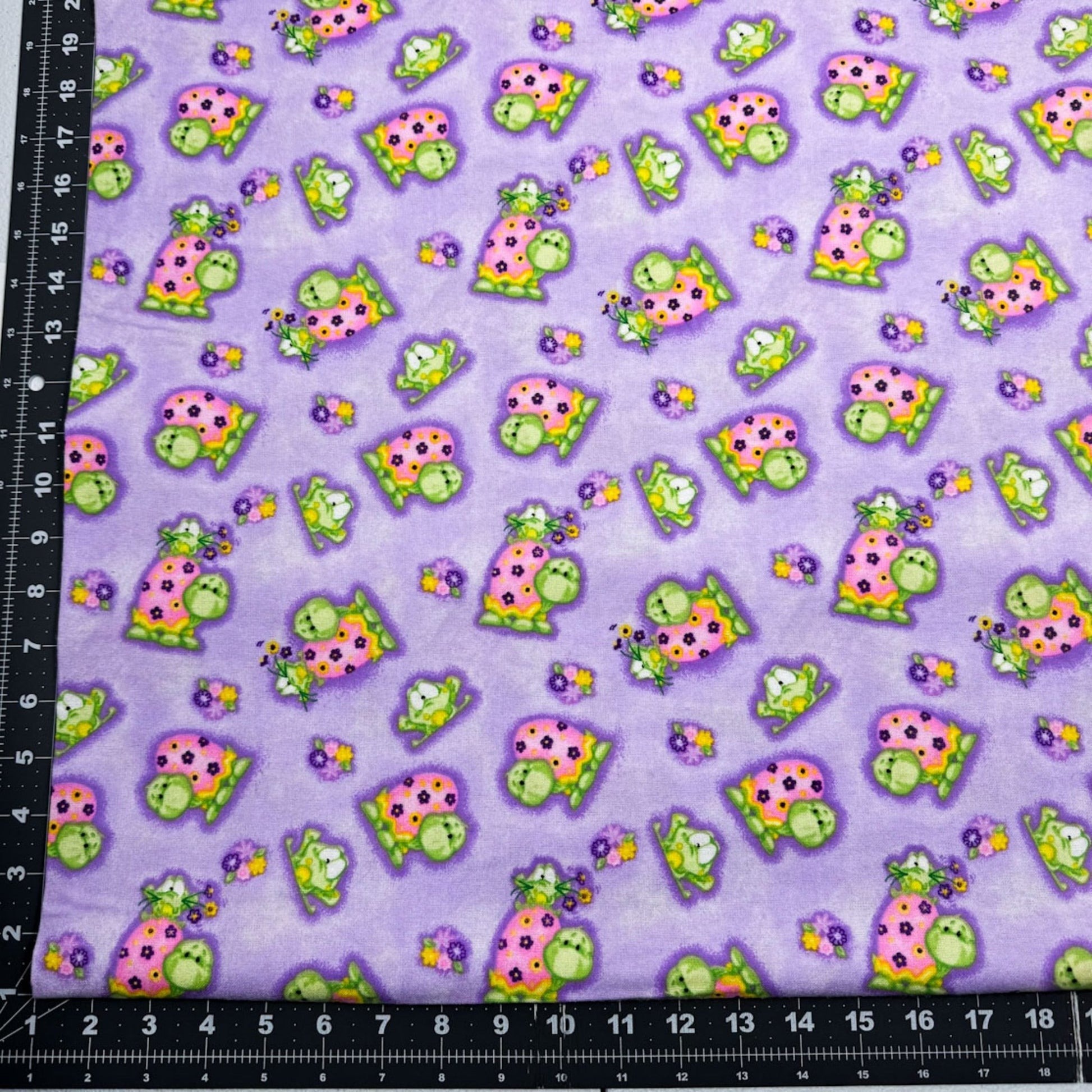 Purple Frog and Turtle Flannel 0977 Cute Frogs Flannel - Mary Jo Fabrics