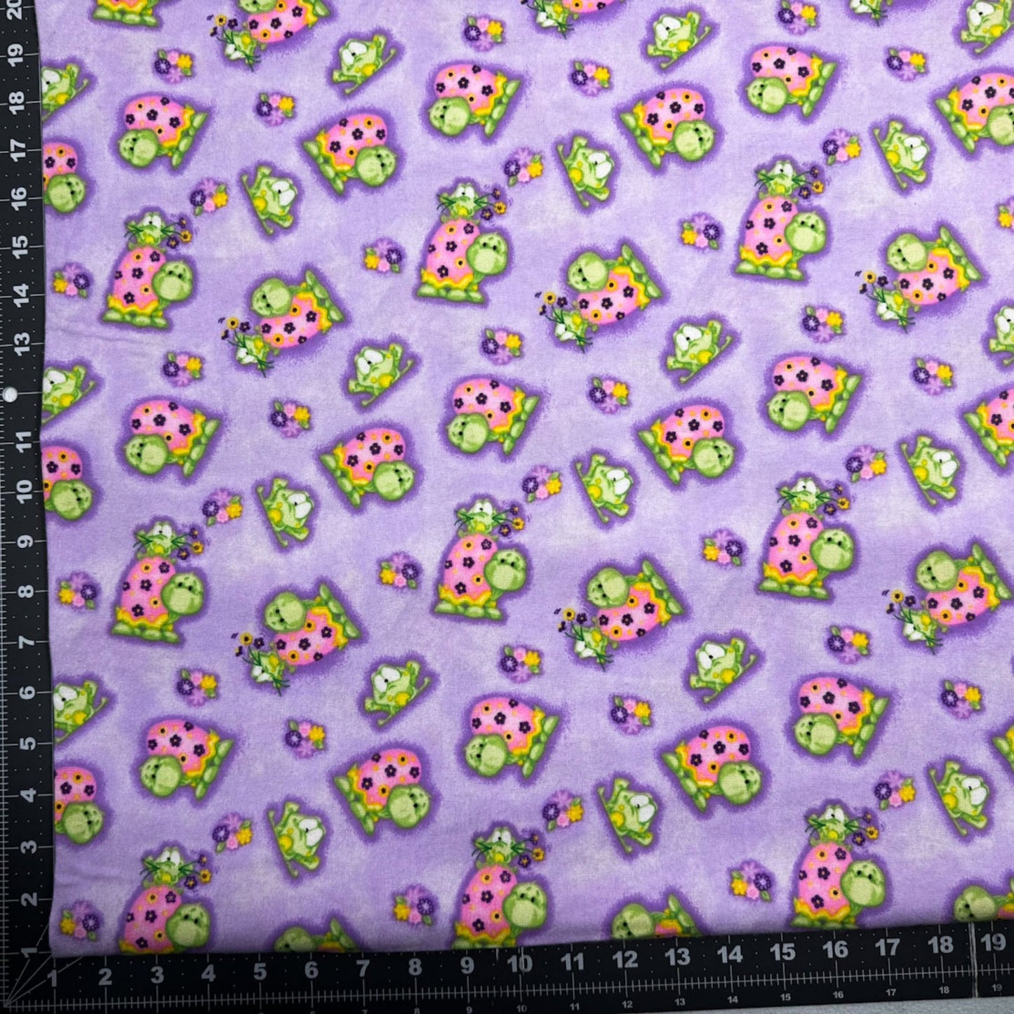 Purple Frog and Turtle Flannel 0977 Cute Frogs Flannel - Mary Jo Fabrics