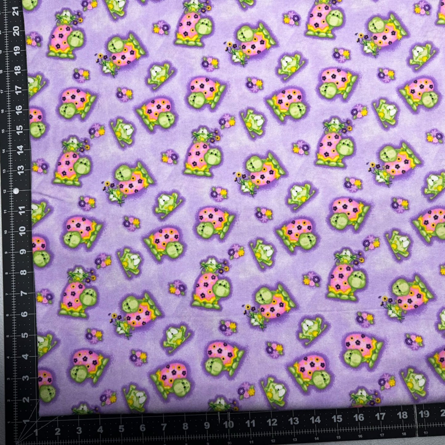 Purple Frog and Turtle Flannel 0977 Cute Frogs Flannel - Mary Jo Fabrics