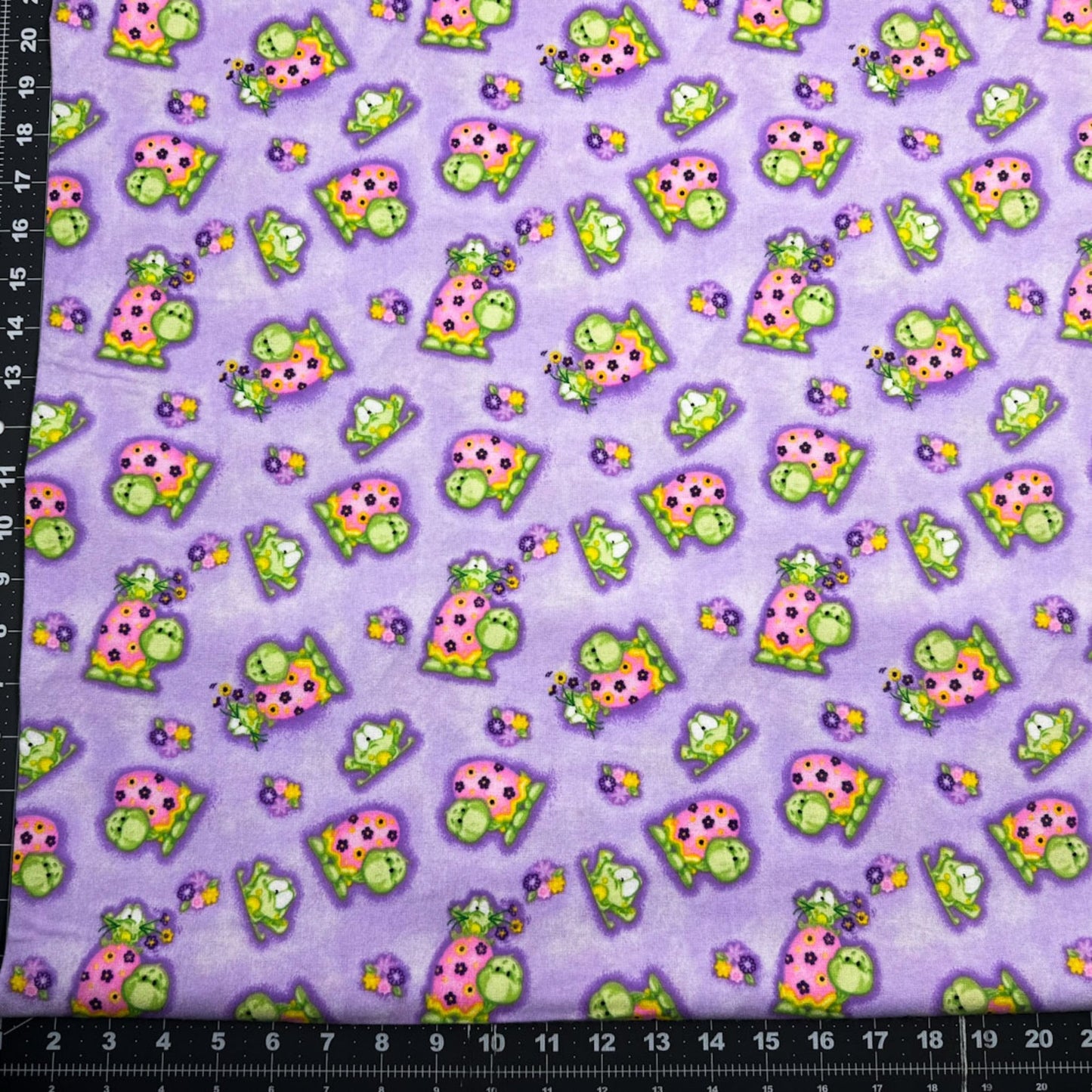 Purple Frog and Turtle Flannel 0977 Cute Frogs Flannel - Mary Jo Fabrics
