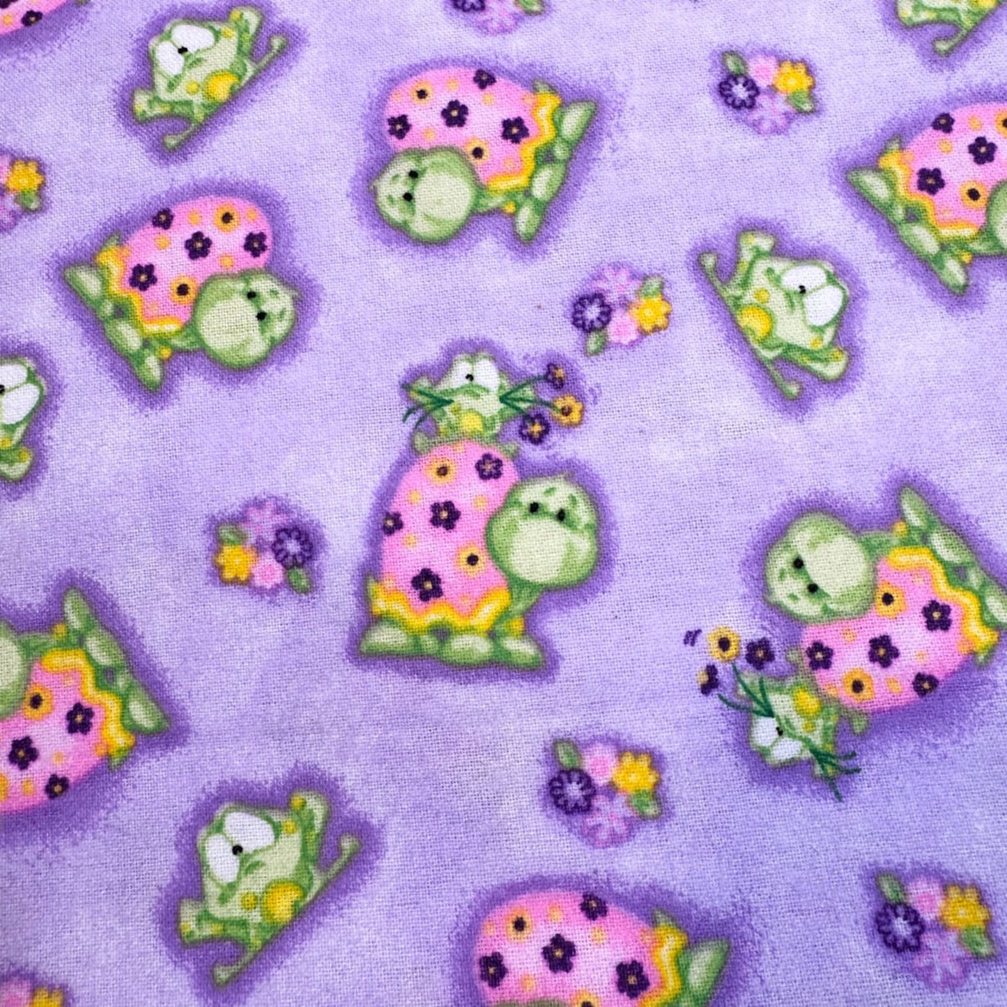 Purple Frog and Turtle Flannel 0977 Cute Frogs Flannel - Mary Jo Fabrics