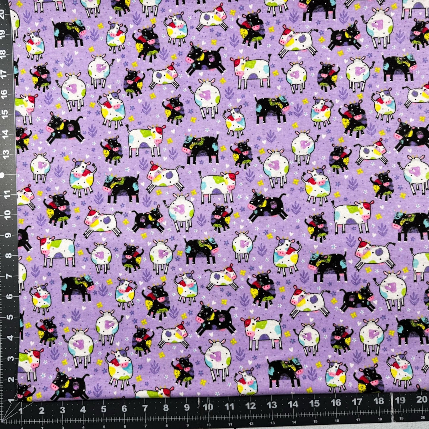 Purple Spotted Cow FLANNEL 44 - 7991 Fun Cows - Mary Jo Fabrics