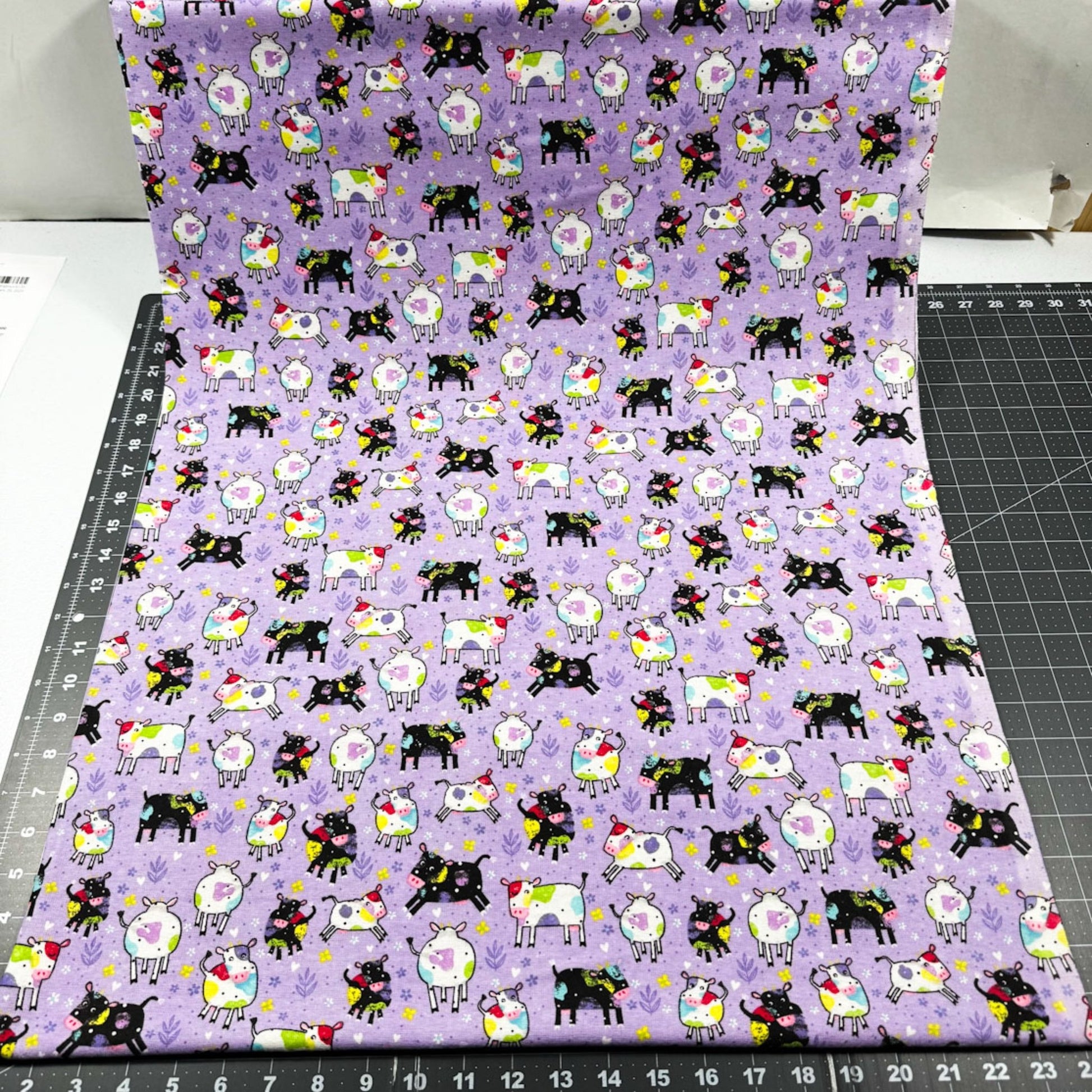 Purple Spotted Cow FLANNEL 44 - 7991 Fun Cows - Mary Jo Fabrics