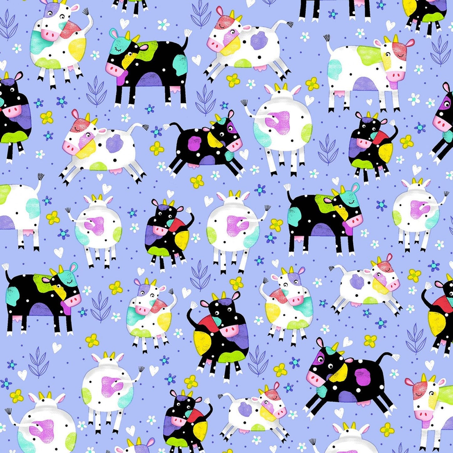 Purple Spotted Cow FLANNEL 44 - 7991 Fun Cows - Mary Jo Fabrics
