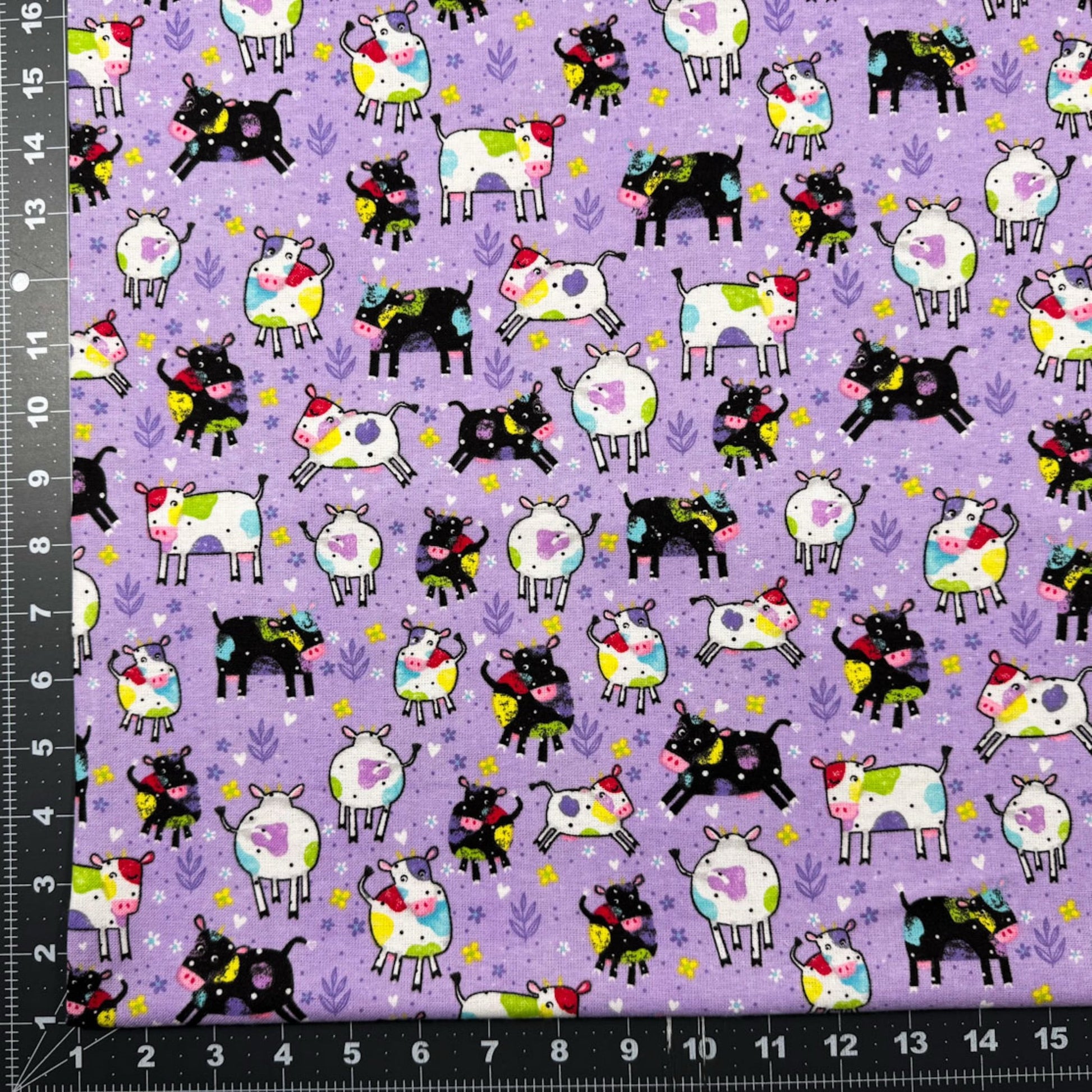 Purple Spotted Cow FLANNEL 44 - 7991 Fun Cows - Mary Jo Fabrics