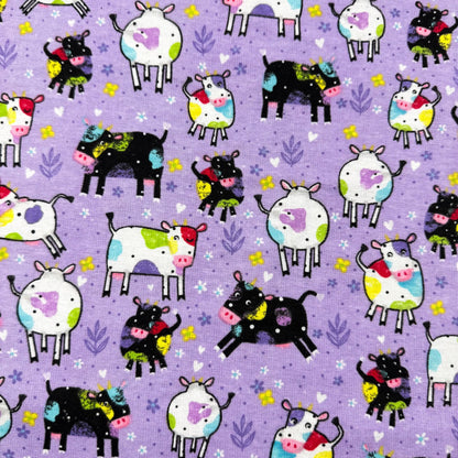 Purple Spotted Cow FLANNEL 44 - 7991 Fun Cows - Mary Jo Fabrics