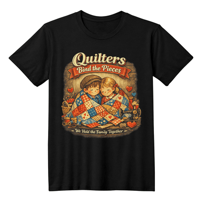 Quilters Bind the Pieces Sewing T-Shirt - Mary Jo Fabrics