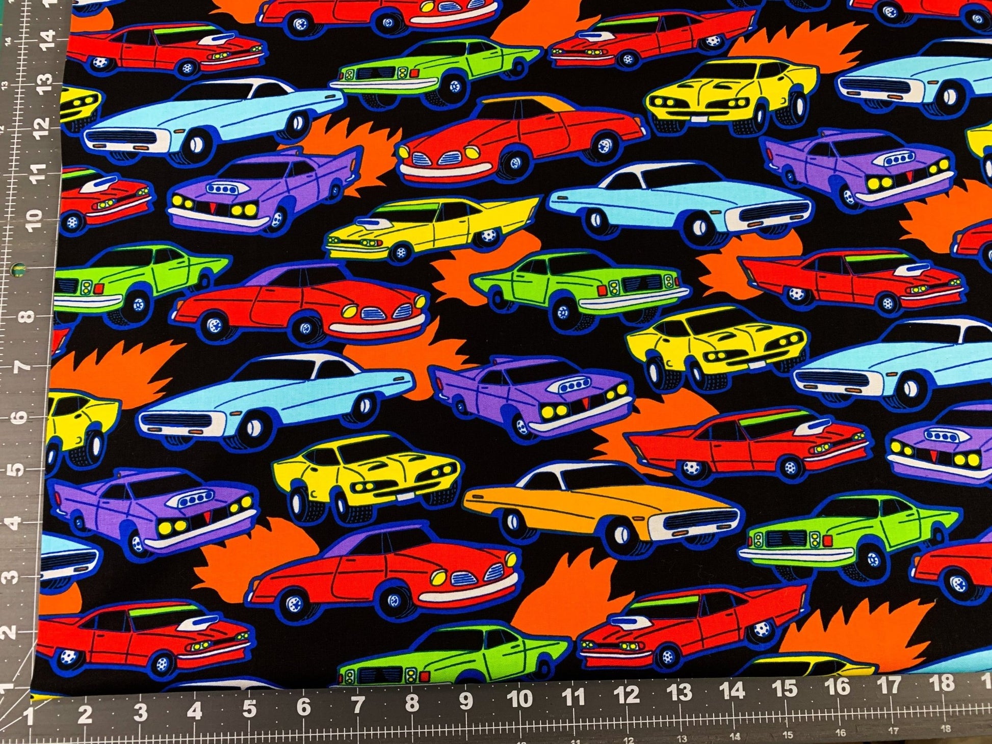 Race car fabric C8327 Vroom cars cotton fabric - Mary Jo Fabrics