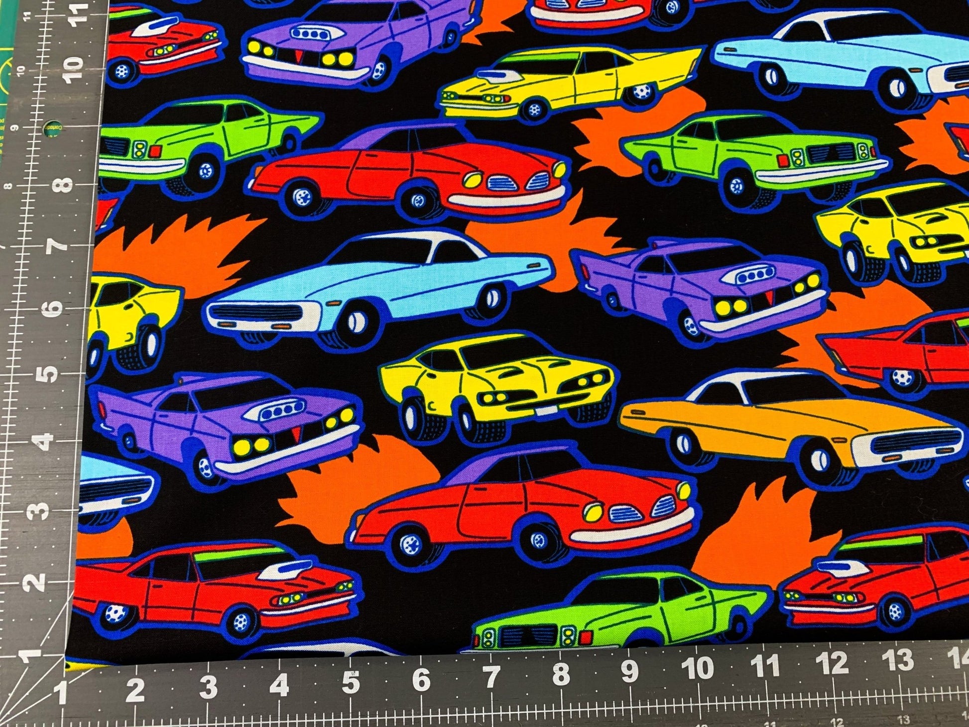 Race car fabric C8327 Vroom cars cotton fabric - Mary Jo Fabrics