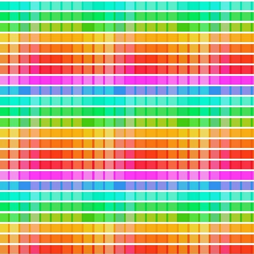 Rainbow Block CD2614 Bright Color Ombre Check fabric - Mary Jo Fabrics