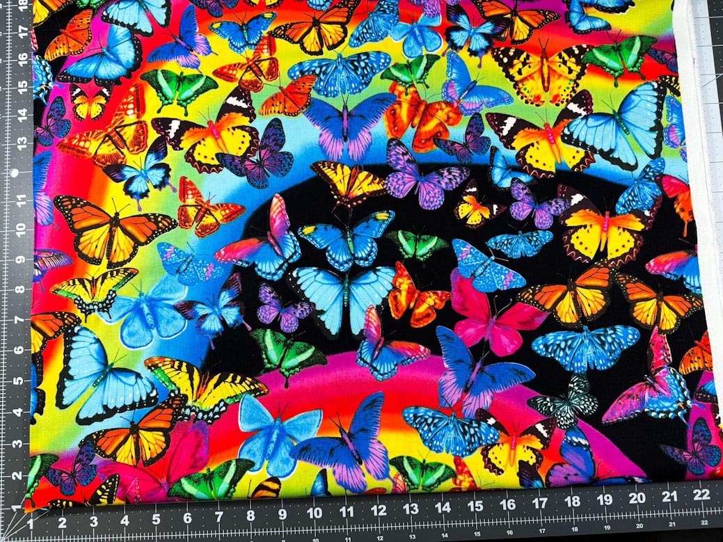 Rainbow Butterflies Cotton Fabric C7945 Butterfly - Mary Jo Fabrics