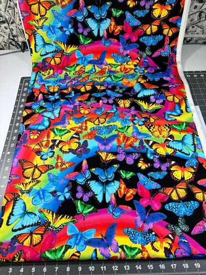Rainbow Butterflies Cotton Fabric C7945 Butterfly - Mary Jo Fabrics