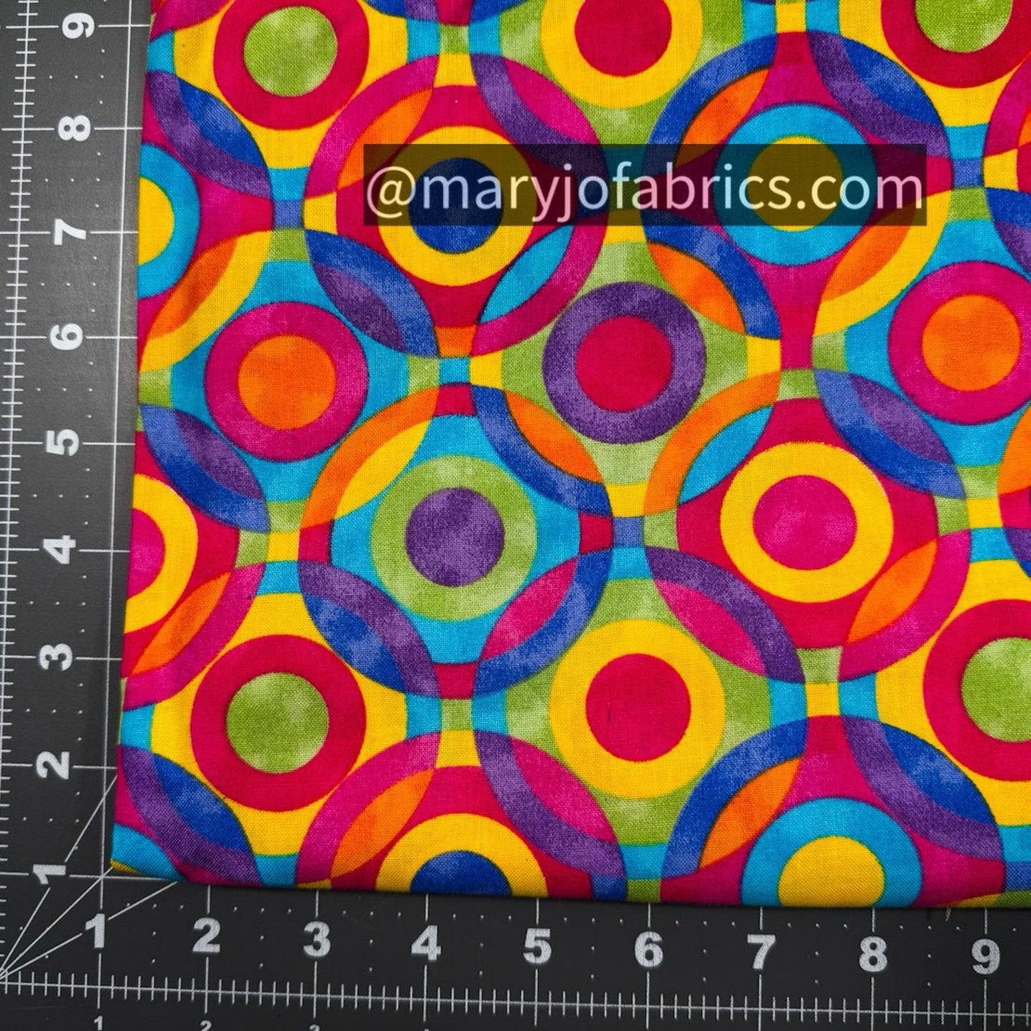 Rainbow Colored Circle Cotton Fabric 2638R Geometric - Mary Jo Fabrics
