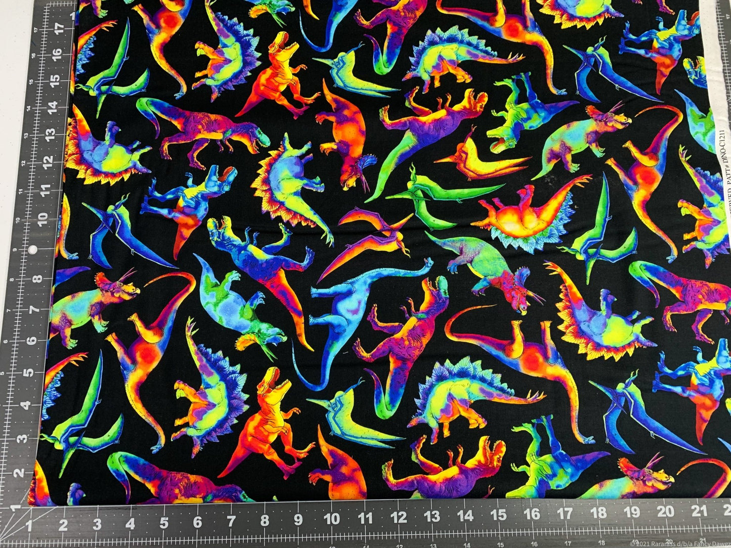 Rainbow Dinosaurs fabric C1211 Dino fabric - Mary Jo Fabrics