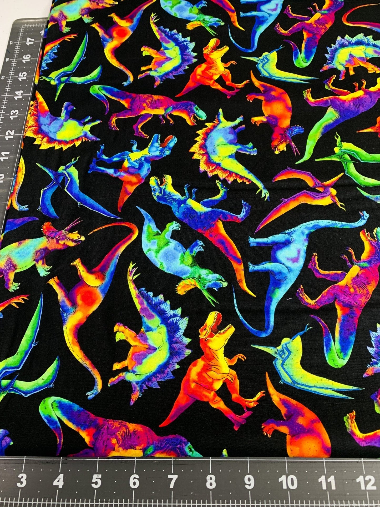 Rainbow Dinosaurs fabric C1211 Dino fabric - Mary Jo Fabrics