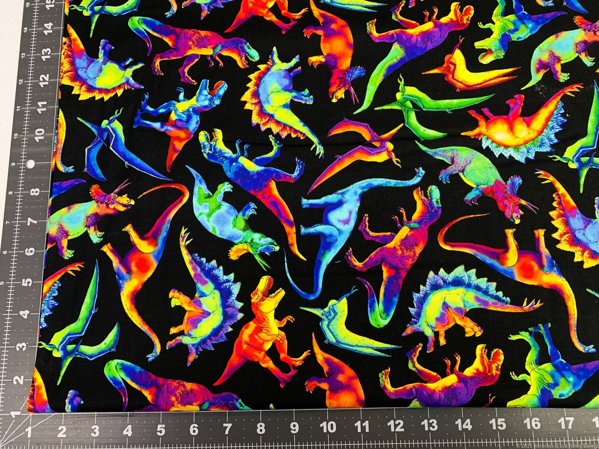 Rainbow Dinosaurs fabric C1211 Dino fabric - Mary Jo Fabrics