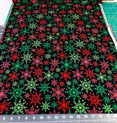 Rainbow Snowflake fabric 3073 Christmas fabric - Mary Jo Fabrics