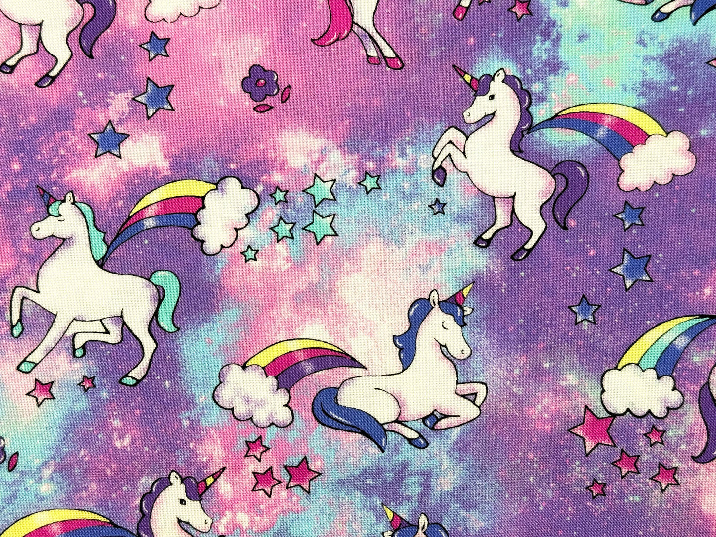 Rainbows and Unicorn fabric Clouds and Rainbow fabric - Mary Jo Fabrics