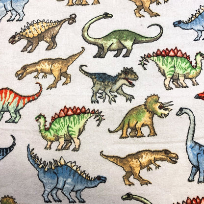Real Dinosaur FLANNEL Fabric 1016 - 90 Light Gray - Mary Jo Fabrics