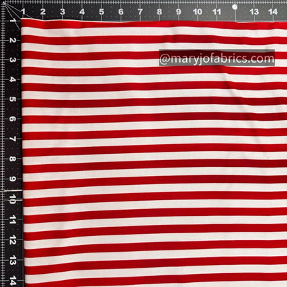 Red and White Stripe Fabric 114 - 80 USA Flag Fabric - Mary Jo Fabrics
