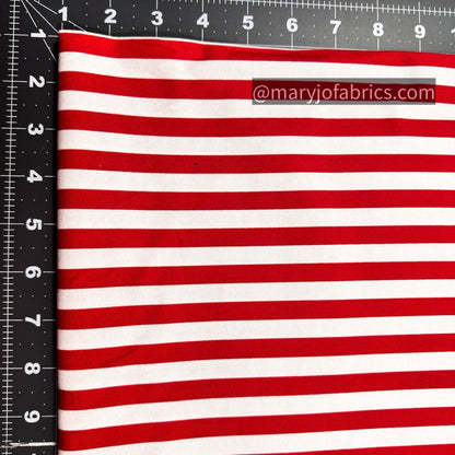 Red and White Stripe Fabric 114 - 80 USA Flag Fabric - Mary Jo Fabrics