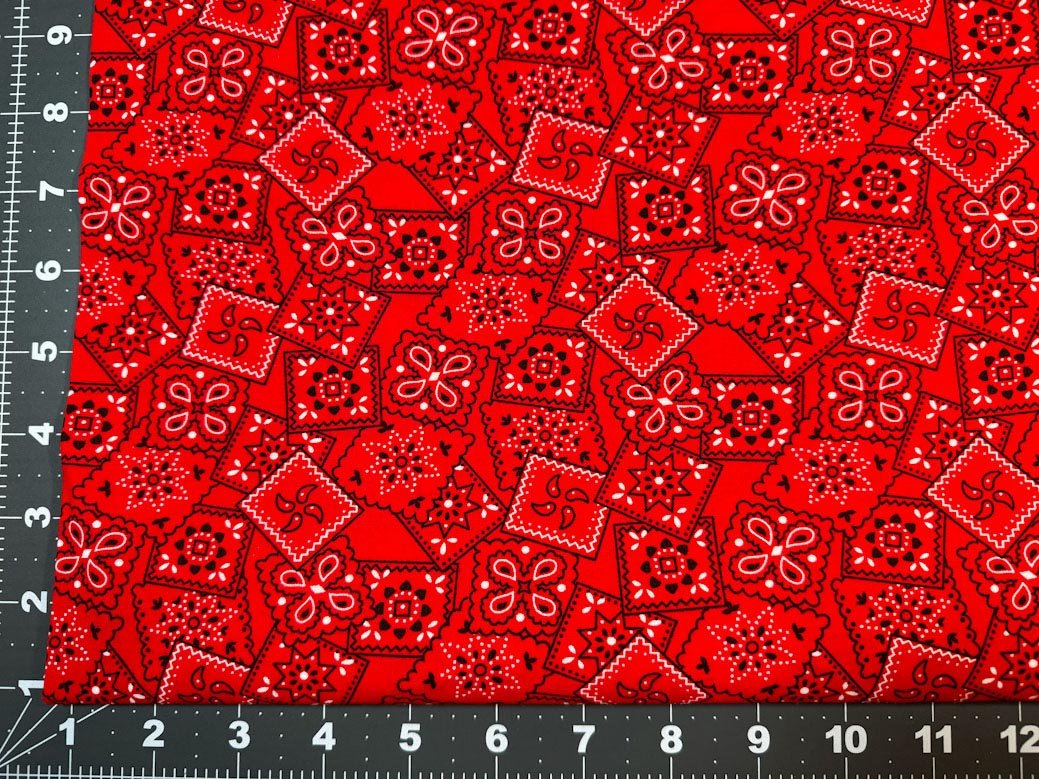 Red bandana fabric 11684 red bandana cotton fabric - Mary Jo Fabrics