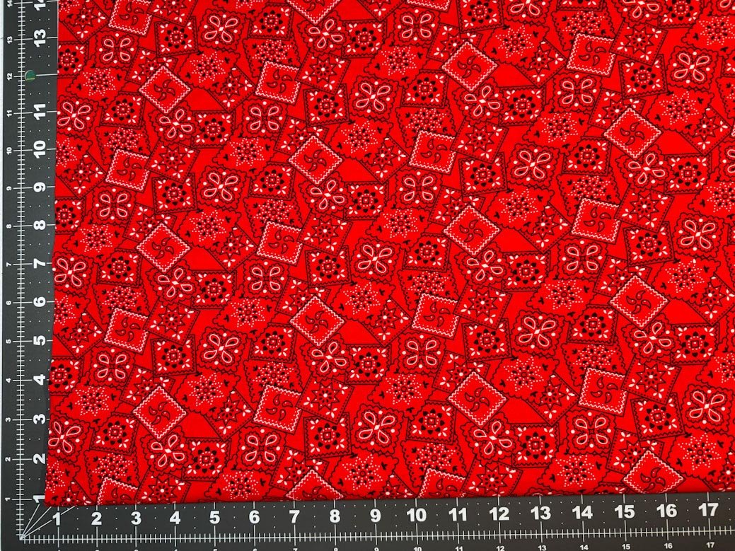 Red bandana fabric 11684 red bandana cotton fabric - Mary Jo Fabrics