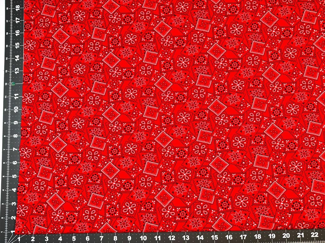 Red bandana fabric 11684 red bandana cotton fabric - Mary Jo Fabrics