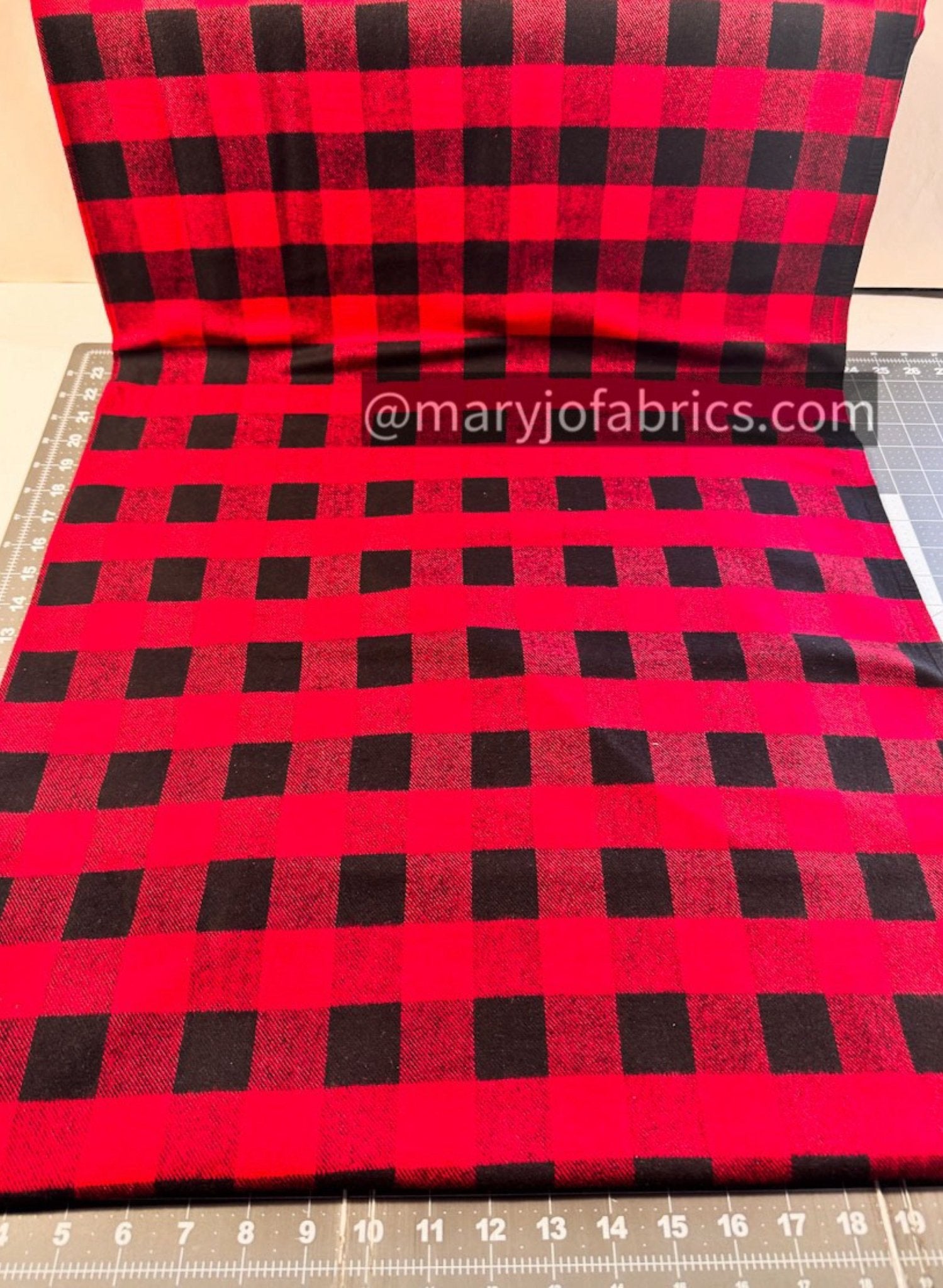 Red Black Primo Buffalo Plaid FLANNEL Fabric RO9U112 Red Flannel - Mary Jo Fabrics
