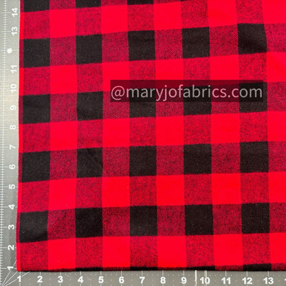 Red Black Primo Buffalo Plaid FLANNEL Fabric RO9U112 Red Flannel - Mary Jo Fabrics